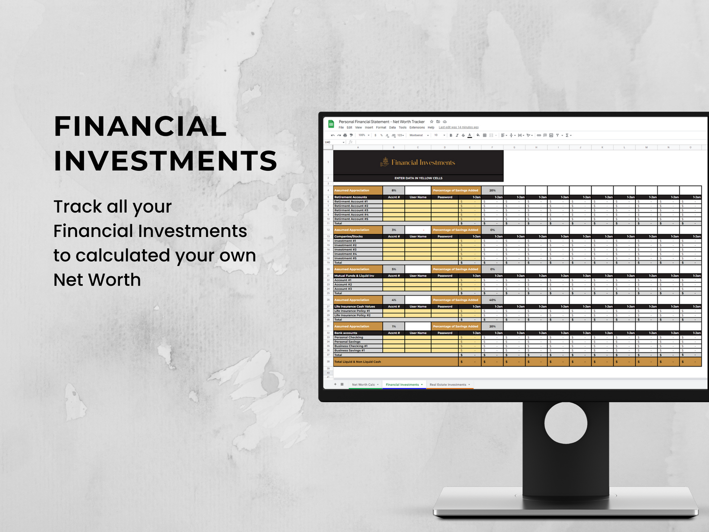 Net Worth Calculator - Personal Financial Statement